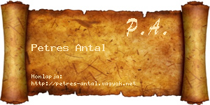 Petres Antal névjegykártya